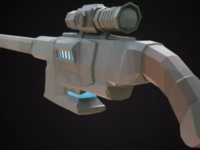 Game Ready - Low Poly Sniper Stylized Low-poly 3D model