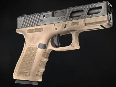 Glock 19 Gen 4 Low-poly 3D model