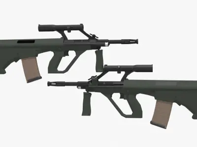 Steyr aug Low-poly Low-poly 3D model