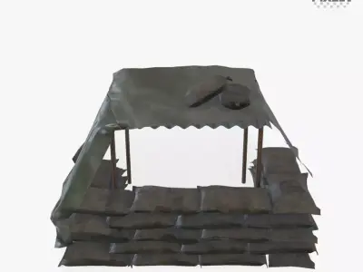 Sack Barricade Low-poly 3D model