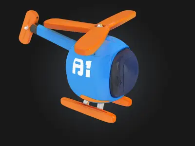 Blue Toy Helicopter 3D print model