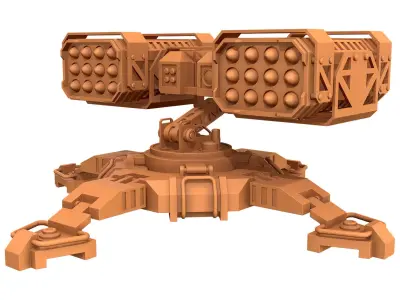 Missile Launcher 3 - Clay 3D model
