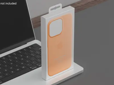 Apple iPhone 15 Silicone Case Peach Packaging 3D model