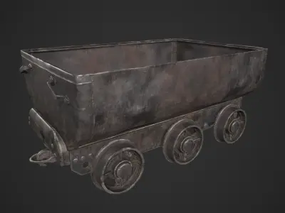 Mining Cart Low-poly 3D model