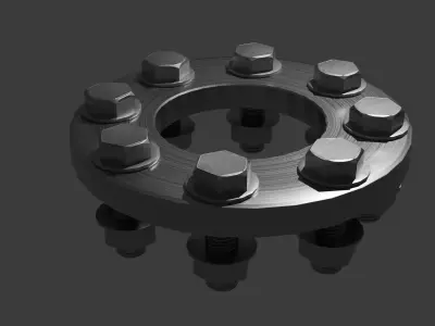 Flange flat Low-poly 3D model