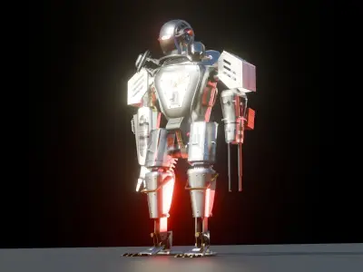 Dieselpunk Security Robot 3D model