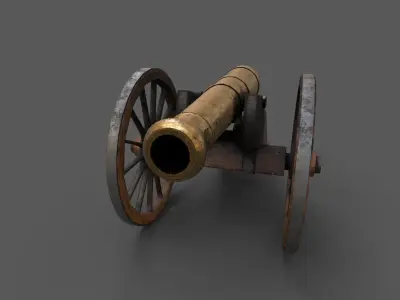Cannon 1812 Low-poly 3D model