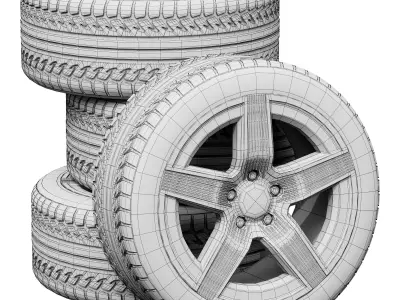 Mercedes wheels 3D model by zifir3d - Textured