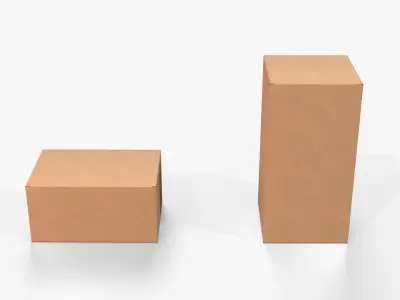 Tuck Top Boxes – Tall and Regular Set 3D model