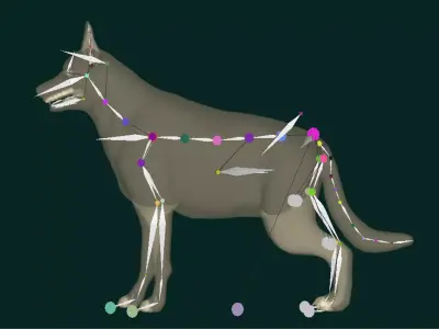 Black German Shepherd Dog Breed Free low-poly 3D model