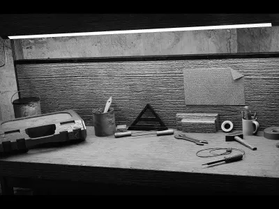 Tool Table Low-poly 3D model