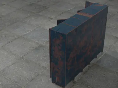 old Lockers Low Poly 3D model Low-poly 3D model