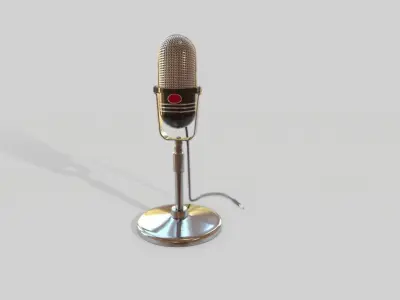 VintageMicrophone vintage microphone Low-poly 3D model