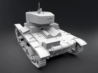 T26 tank scale model 3D print model