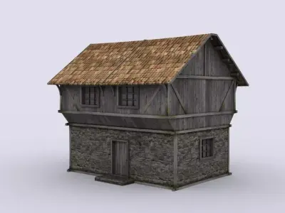 Medival house Low-poly 3D model