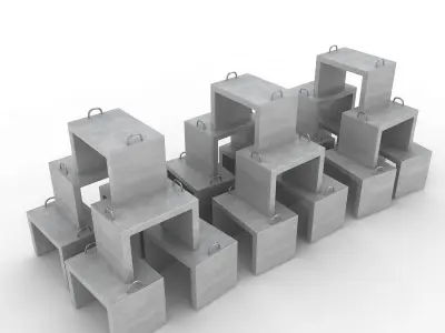 Stack Of Concrete Blocks 3D model