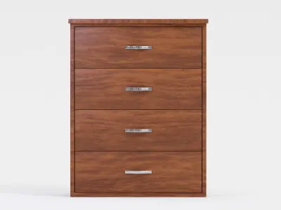 Wooden Wardrobe Low-poly 3D model Low-poly 3D model