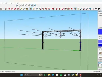 indian railways ohe 4 tracks Free low-poly 3D model