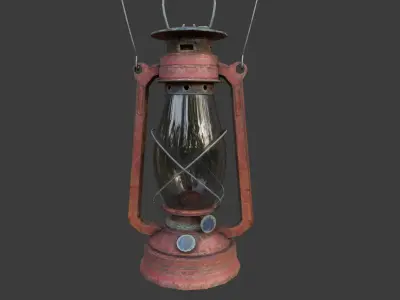 Oil Lamp Low-poly 3D model