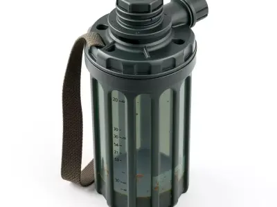 Military Field Water Filter Bottle Low-poly 3D model