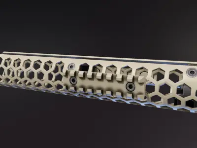 Hexagon AK Handguards Low-poly 3D model