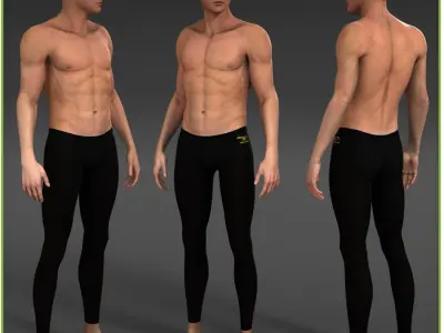 White Male Swimmer CG 3D model