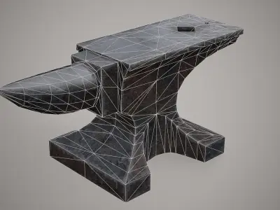 Anvil Low Poly PBR Free low-poly 3D model