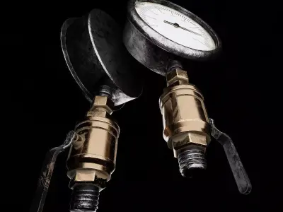 Manometer pressure guage regulator meter 3d model 3D model