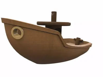Free wooden ship toy Free 3D model
