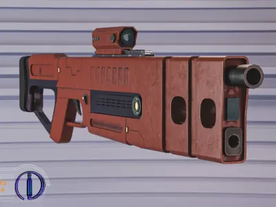 Sci-Fi rifle Low-poly 3D model purchase