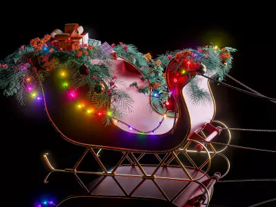 Realistic Santa Claus Sleigh 3D model