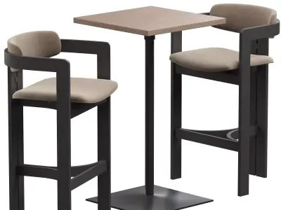 Gallotti  Radice 0419 and Bar Tables Industrial 3D model