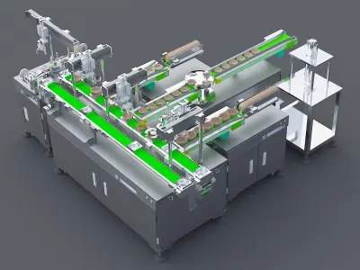 packaging production line 3D model