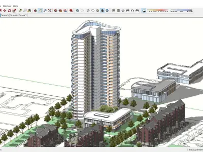 Sketchup Residential Complex 127 3D model