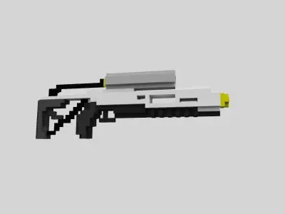Flame thrower Voxel Low-poly 3D model