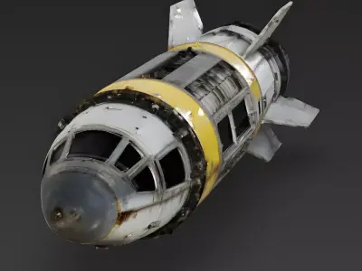 Realistic Crashed Spacecraft 3D Model Low-poly 3D model
