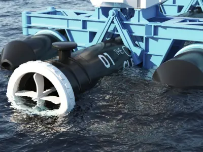 Ocean Cleanup System Project 3D model