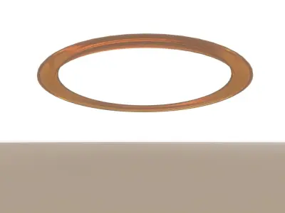 Big Angel Halo Ring Golden Low-poly 3D model