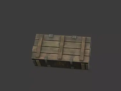 Military wooden crates package Low-poly 3D model