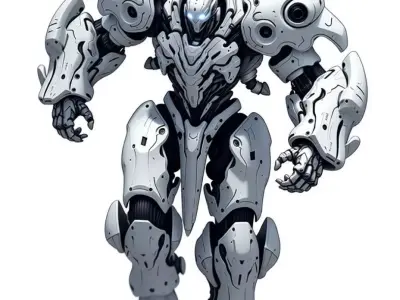 Transformer Mech Futuristic Battle Robot Heavy Armor 3D Low-poly 3D model