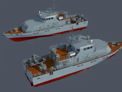 pr 21980 Grachonok-class anti-saboteur ship 3D model