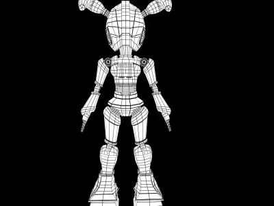 Robo Girl  Low poly 3Dmodel Low-poly 3D model