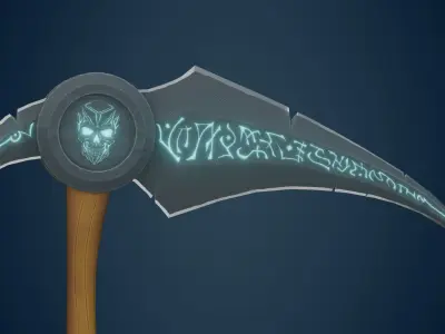 Stylized Scythe Weapon Low-poly 3D model