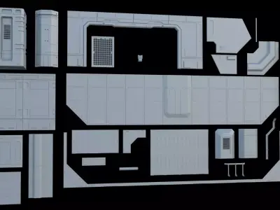 Sci-Fi Panel SET 2 3D model