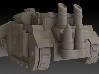 Big Gunner Plow Tank 3D print model by cghub