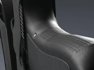 9mm Gun with Holster 3D model