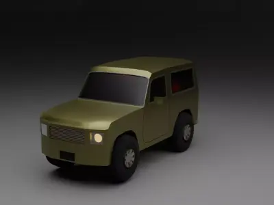  Low-Poly Jeep 2 Game-ready Vehicle car FBX OBJ Low-poly 3D model