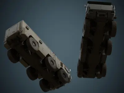 Military Truck 1B Low-poly 3D model