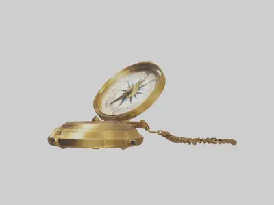 Golden Compass Model Low-poly 3D model