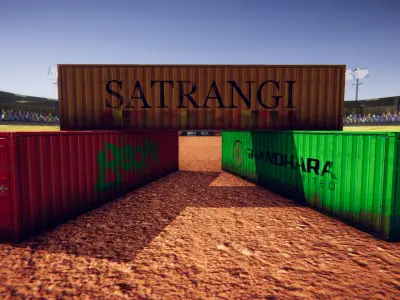 Realistic Low poly Cargo Containers Pack - Shipping Container Low-poly 3D model